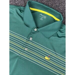 Masters Tech Polo Men’s XL Green Logo Performance Short Sleeve Golf Augusta